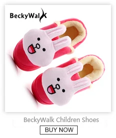 BeckyWalk/Детские хлопковые тапочки; зимняя домашняя обувь с рисунком для маленьких девочек; теплые Нескользящие домашние тапочки для мальчиков; детская обувь; CSH707