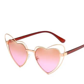 

Vintage Heart Sunglasses Women Openwork Frame Lens Gradient Cat Eye Sun glasses Shades Retro Pink Gafas Oculos de sol feminino