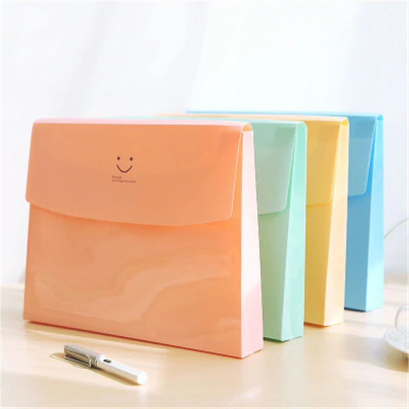 

Korea creative cute smile folder folder bag box file bag Office stationery album desk set