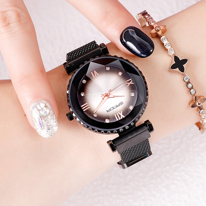 

2019 Luxury Rose Gold Watch Women Magnet Steel Bracelet Quartz Lady Wrist Watch Waterproof Dress Female Clock relogio feminino