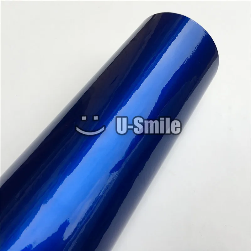  Best Quality Glossy Blue Metallic Car Vinyl Wrap Bubble Free For AUTO Wraps