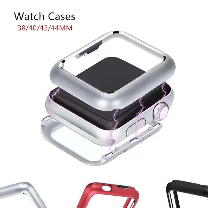 

38/40/42/44MM Magnetic Aluminum Metal Frame Alloy Protector Cover Case For Apple Watch Bands iWatch Series 4 3 2 Built-in Magnet