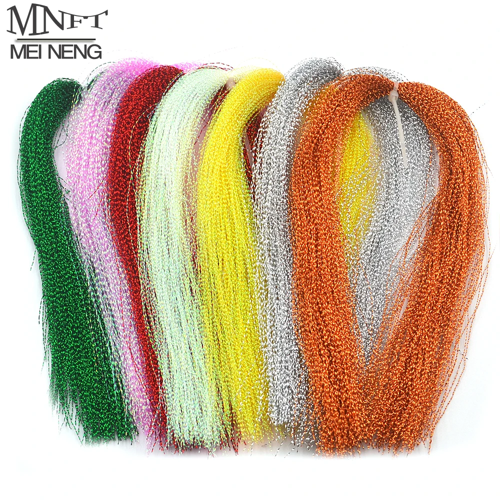 

MNFT Wholesale Price 100 Pack Flashbou Fly Fishing Tying Crystal Flash String Jig Hook Flashing Line DIY Bait Shinning Line Lure