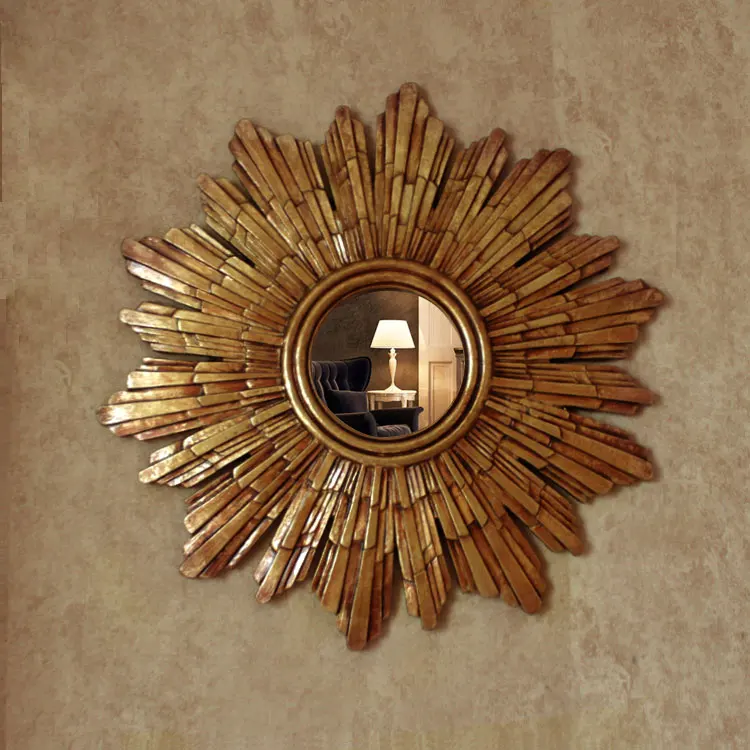 Dia57cm Европейский стиль настенные декоративные зеркала зеркало в виде солнца