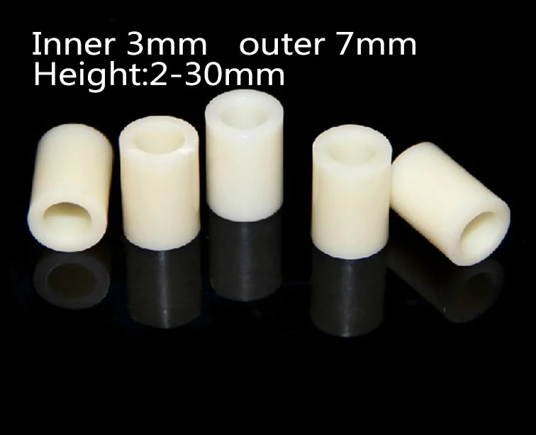 7*3*2 to 7*3*30 ABS Spacer PCB board suport spacer Directly through,PCB