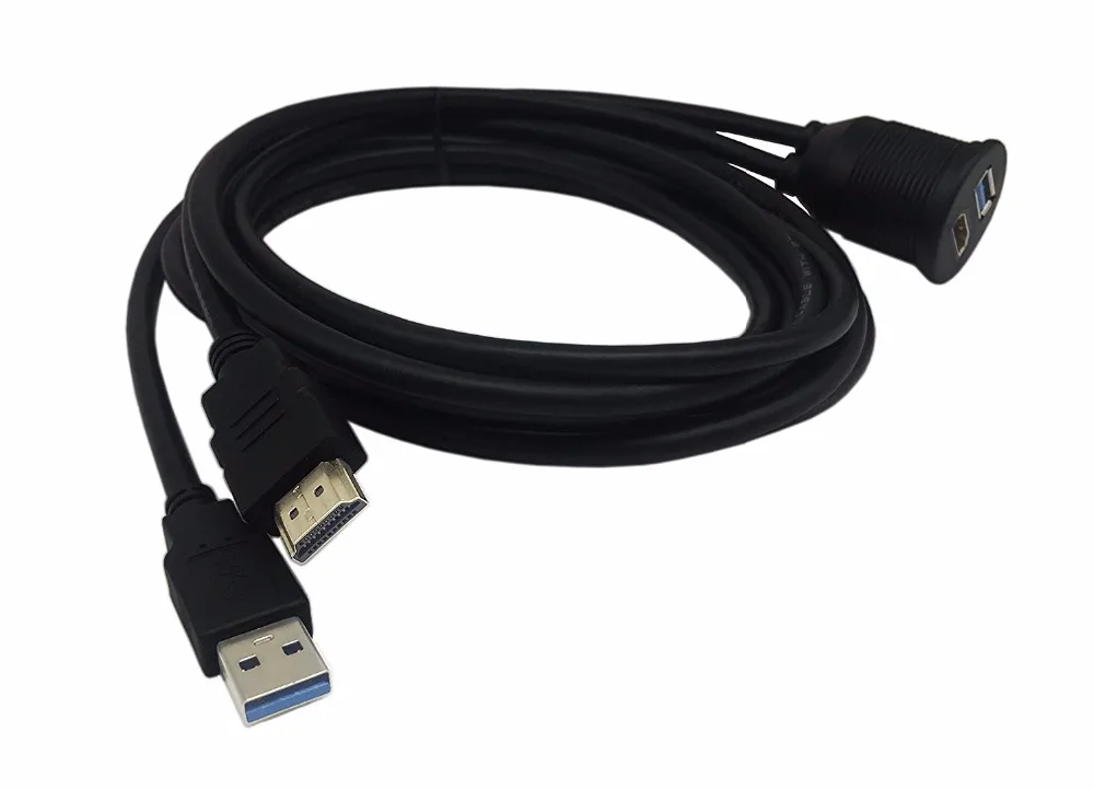 USB 3,0 и HDMI к HDMI+ USB3.0 AUX расширение тире Панель Водонепроницаемый для автомобилей Boat