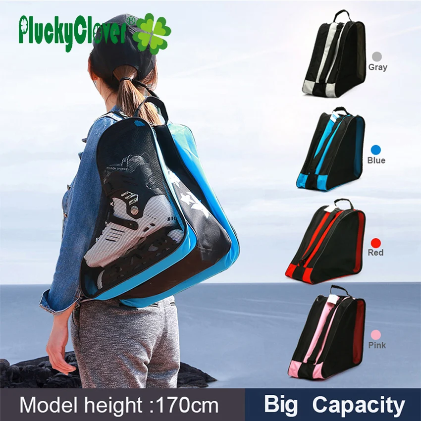1pc 38x30x38cm Inline Skate Carry Bag With Mesh Pocket Single Shoulder