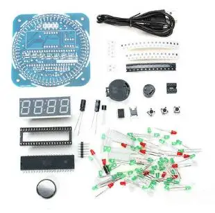 все цены на DIY DS1302 Rotation LED Electronic Clock Kit 51 SCM Learning онлайн