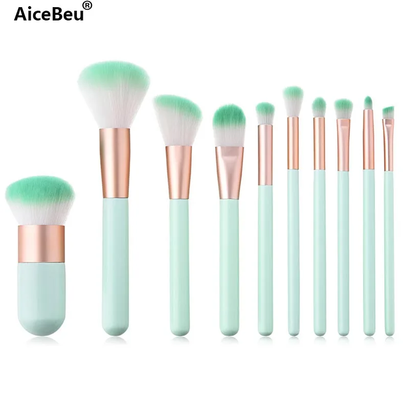 AiceBeu Кисти 10 шт. цвет зеленый | Красота и здоровье