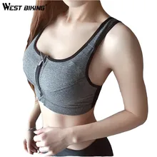 West biking профессиональные бюстгальтеры для йоги регулируемый ремень противоударный фиксированный пуш-ап нижнее белье жилет женский для фитнеса и зала молния спортивные бюстгальтеры