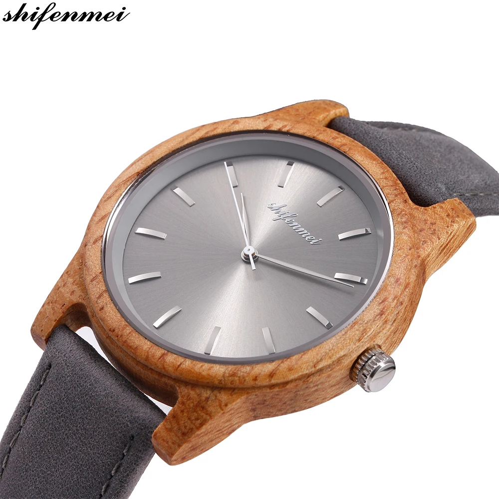 high quality wooden case quartz watch for men unisex fashion wristwatches women ladies casual watches drop shipping genuine leather strap Luminous hands (10)