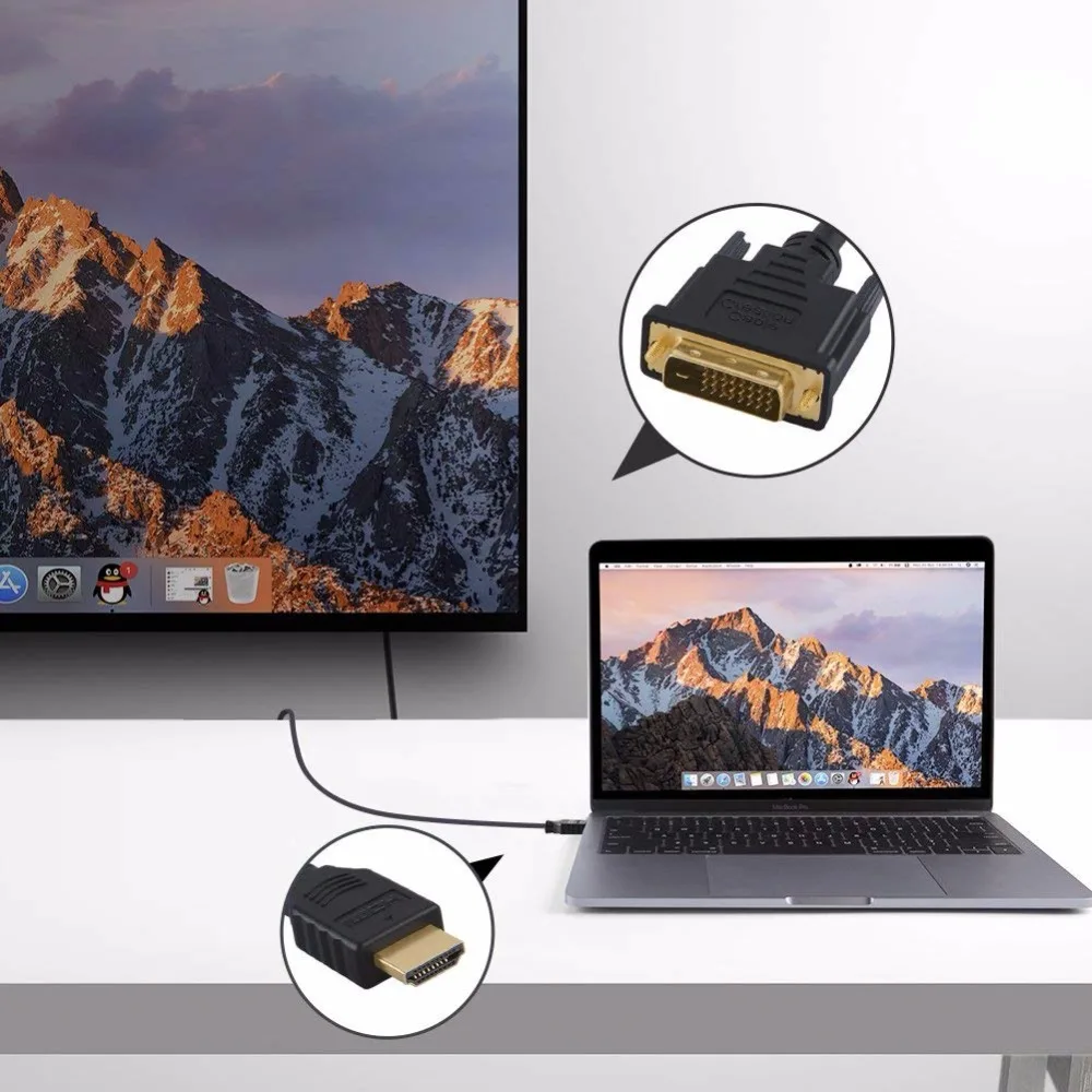 Кабель HDMI папа DVI(24 + 1) поддержка 1080P для Raspberry Pi Roku Xbox One ноутбука видеокарты Blue ray 1 5