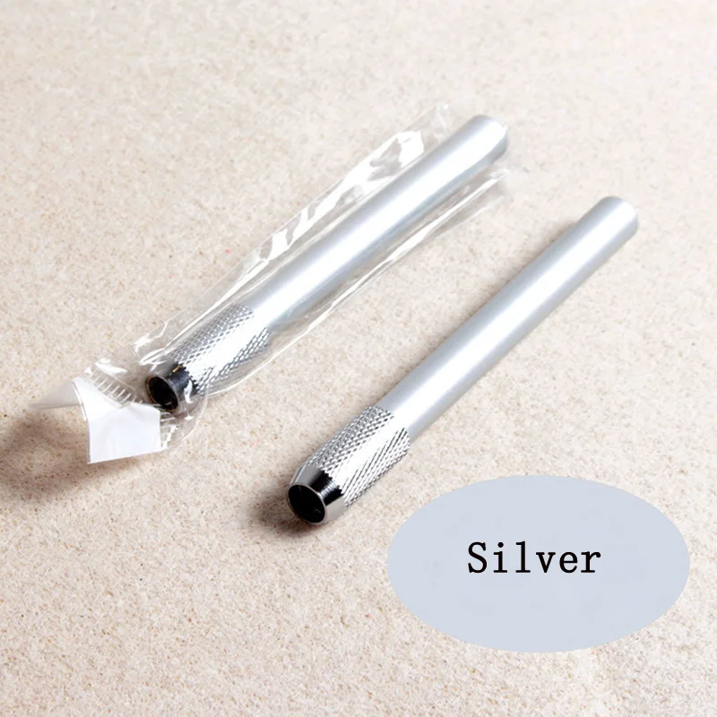 Silver EZONE, металлический удлинитель для карандашей, 6 цветов, эскизная ручка, вращающийся, съемный, 11*0,8 см, художественные инструменты для рисования, школьные канцелярские принадлежности - Цвет: Silver