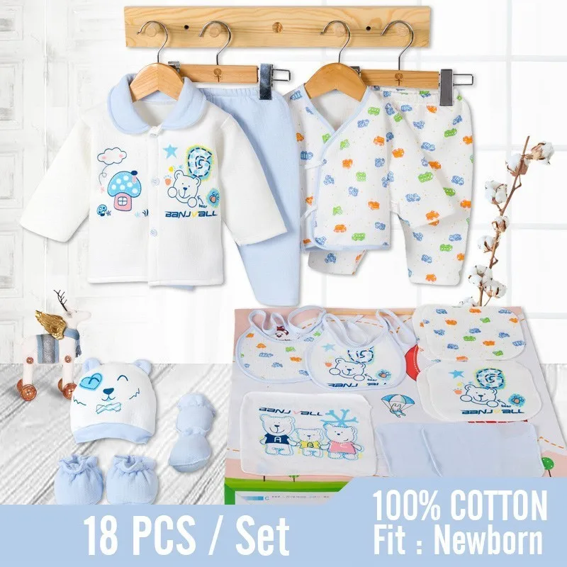 

18 Pieces Baby Clothes Cotton Infant Clothing Newborn Outfit Boy New Born Girl Clothes Toddler 2018 Summer Spring