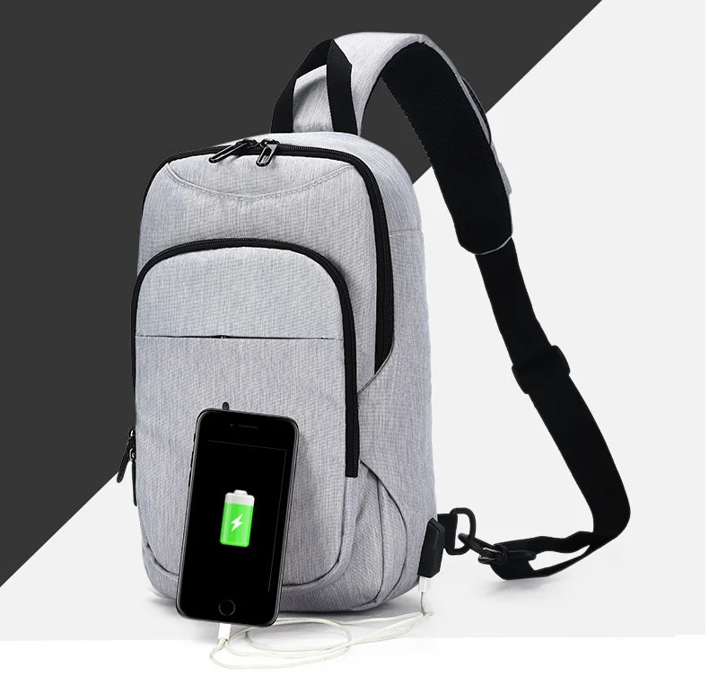 Новинка, водонепроницаемая Мужская нагрудная сумка, противоугонная, USB интерфейс, Большая вместительная сумка на плечо, мужская сумка через плечо