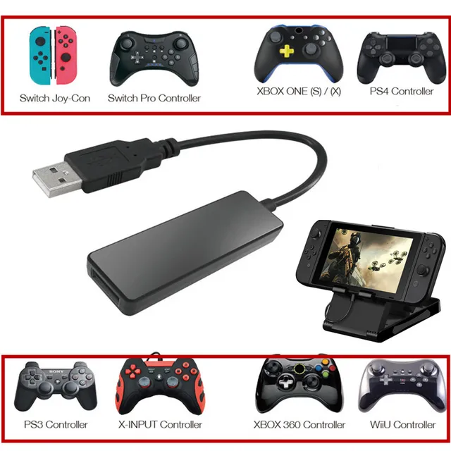 Best Offers Bluetooth Wired Converter Adapter for PS4,PS3,XBOX ONE 360,Switch Pro Controller to Nintend Switch NS Console With a Playstand