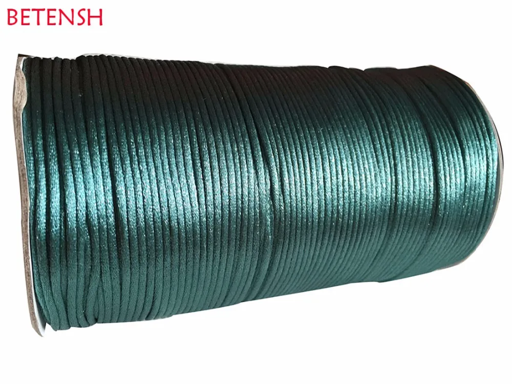 

2.5mm Teal Green Nylon Cord+Jewelry Findings Accessories Rattail Stain Macrame Rope Bracelet Beading Cords 250m/roll