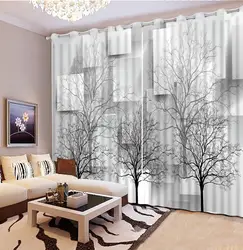 Пользовательские шторы 3D стереоскопического дерево декоративные шторы гостиная гардины для окна гостиной Home Decor