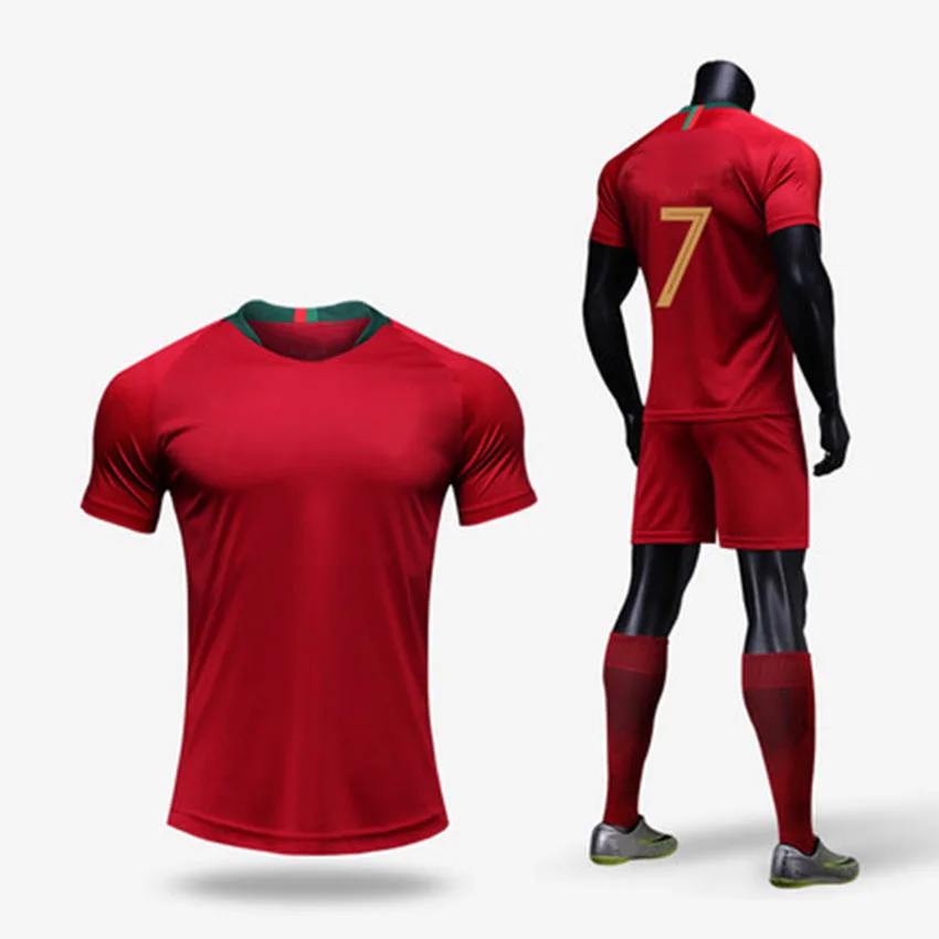 

Portugal jersey kits soccer customize Sports clothes football t shirts for men training shirts shorts set