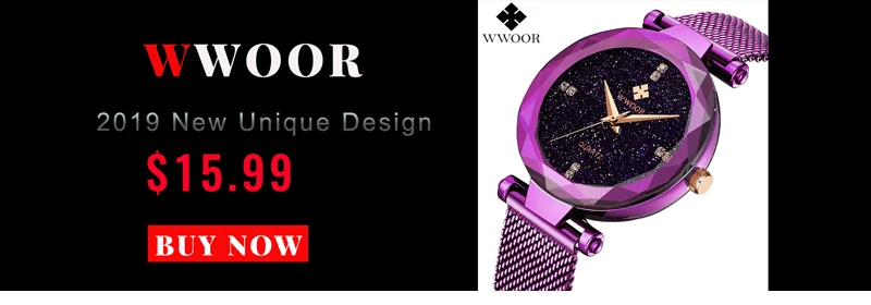 Reloj WWOOR Mujer женские часы Известные Роскошные бренды браслет из нержавеющей стали часы для женщин кварцевые женские часы