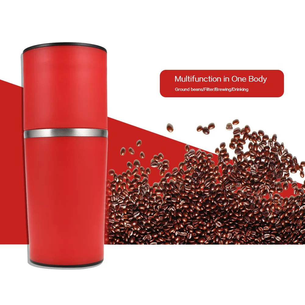 

Portable Multifunction Coffee Grinder Vacuum Cup Ceramic Grinding Mechanism Stainless Steel Funnel Filter Manual Coffee Grinder