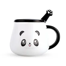 Big kawaii Panda Mugs ceramic cup coffee mugs milk mugs tea cups thermal water bottles with spoon lid For Kids Christmas gift upart hand operation cylinder logo screen printing machine for pens bottles cups mugs