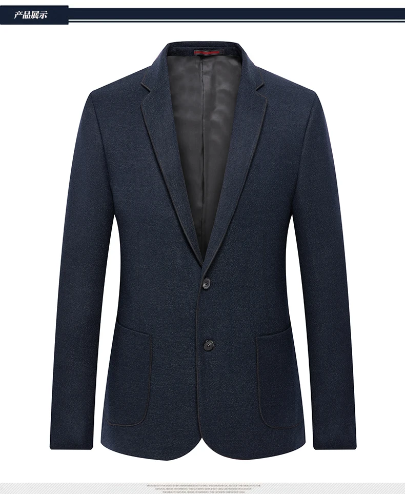 WAEOLSA Elegance Man Slim Fit Blazer Navy Blue Suit Coat Men Smart Casual Blazers Masculino Uniform Tailored Blazer Mens Couture (2)
