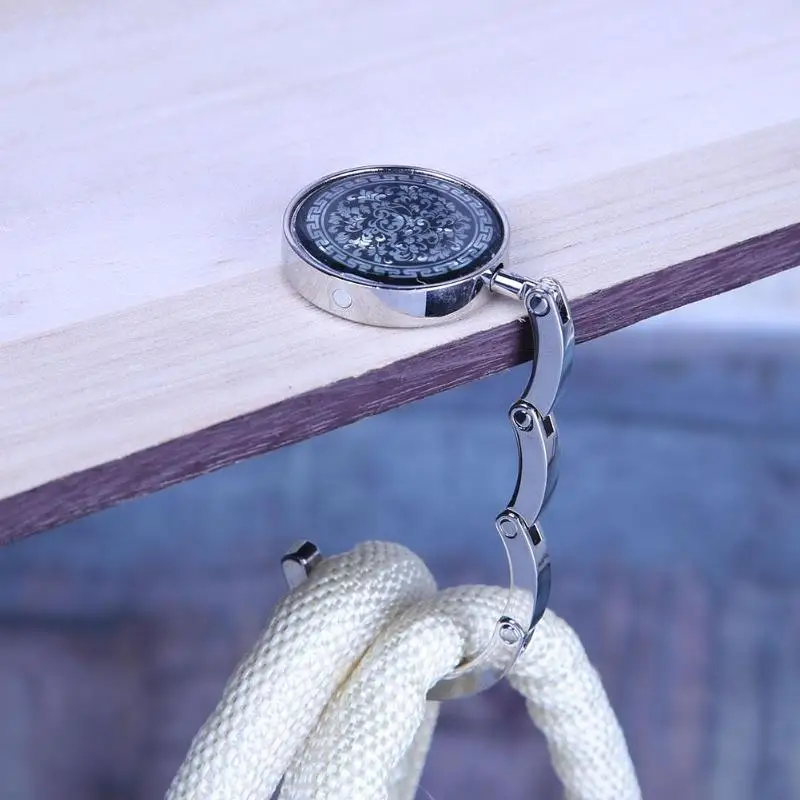 

2018 Multi-Purpose Metal Foldable Bag Handbag Hook Hanger Portable Purse Hook Handbag Holder Home Organizer Storage Hook