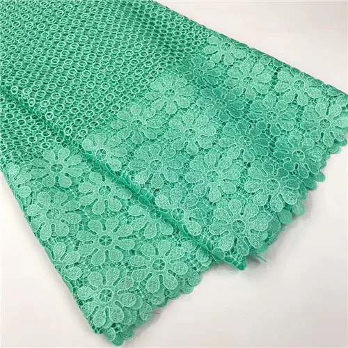 

Free Shipping pure color design embroidered big flowers Water Soluble Chemical lace good quality African Cord lace Fabric