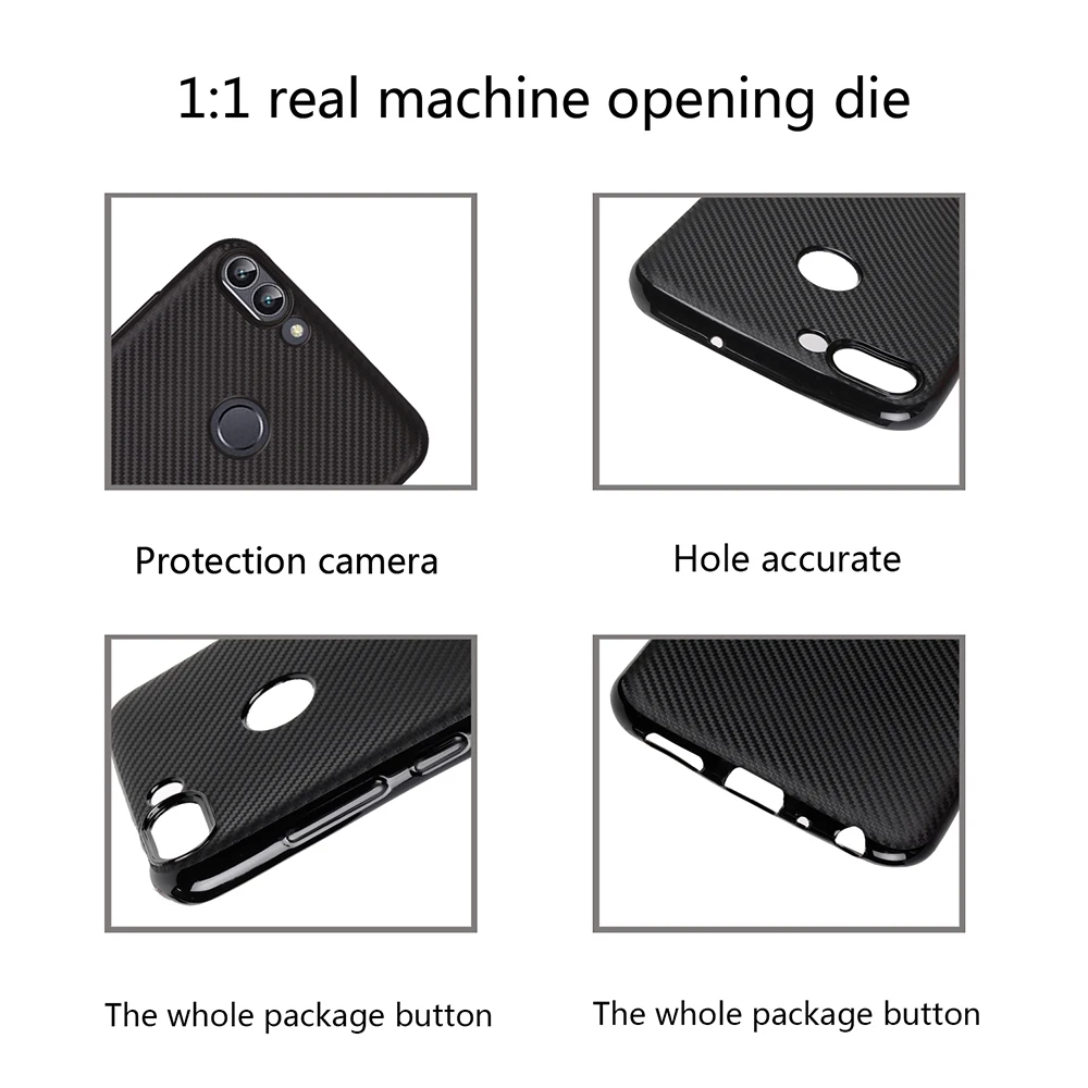YIESOM For Huawei P Smart Case Carbon Fiber TPU Silicone Soft Case For Huawei P Smart Enjoy 7S Cover P Smart Coque Capa Fundas (8)