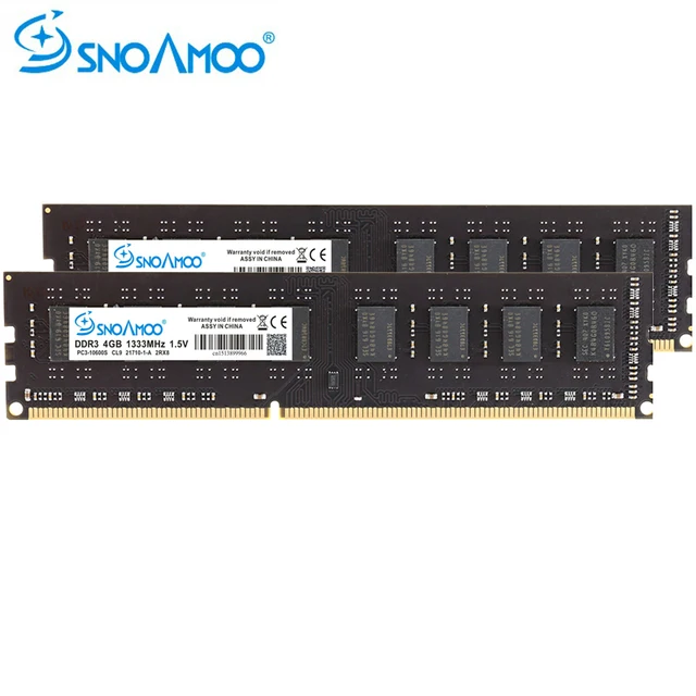 Best Offers SNOAMOO Desktop PC Memory DDR3 RAMs 4GB 1333MHz PC3-10600S 240pin 2GB 1600MHz DIMM For Intel Computer  New ARM Lifetime Warranty