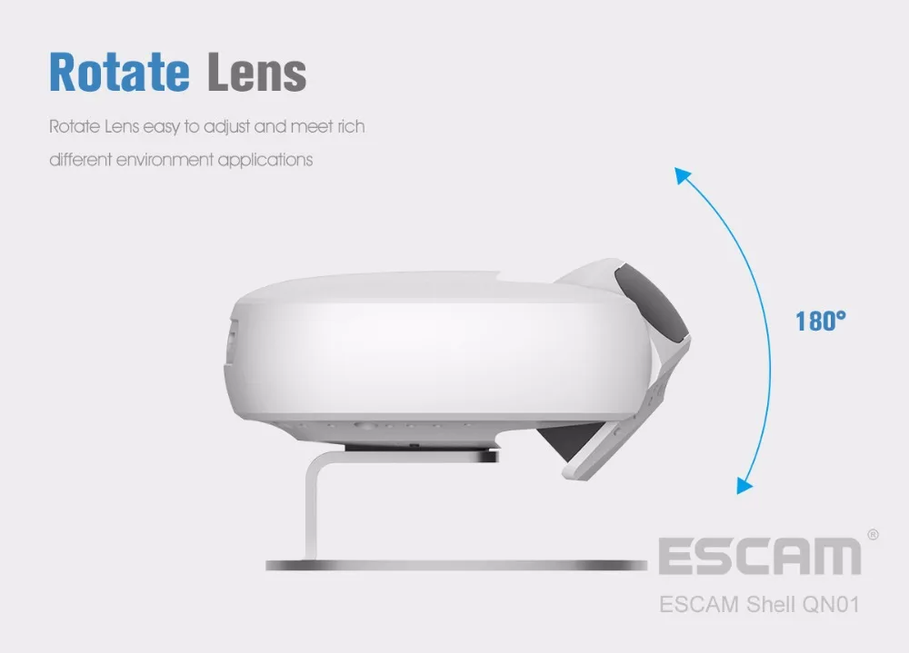 Escam Full HD 1080 P поверните объектив Беспроводной IP Камера работать как регистраторы