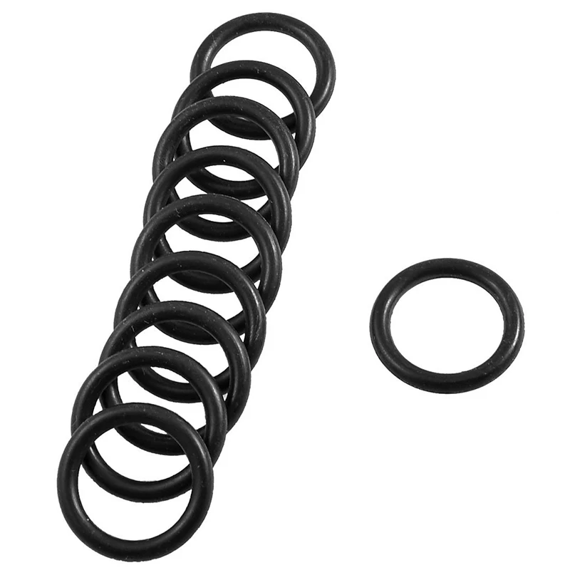 10 Pcs 23mm x 16.8mm Mechanical Rubber O Ring Oil Seal Gaskets Blackin