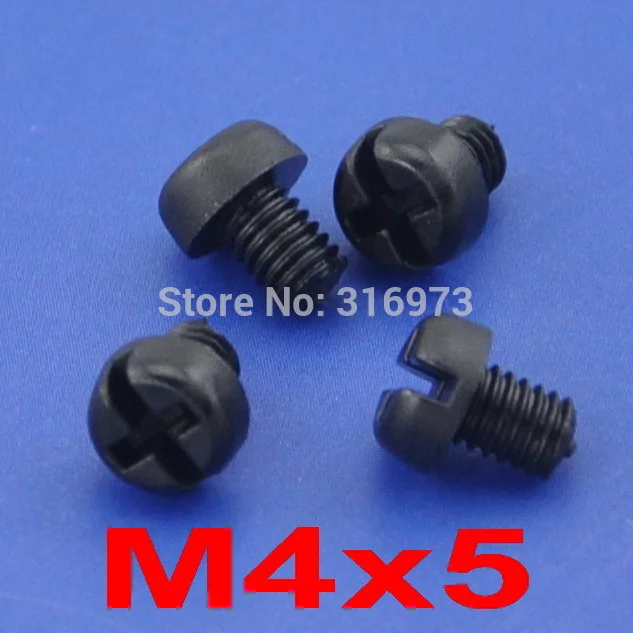 

(10 pcs/lot ) M4x5mm Black Nylon Phillips/Slot Pan Header Screw.