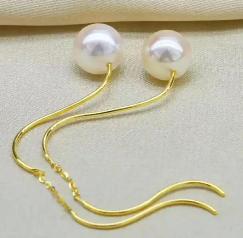 free shipping charming 10-11mm SouthSea dangle white pearl earring 925silver | Украшения и аксессуары