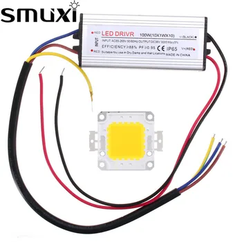 

Smuxi 10W 20W 30W 50W 70W 100W Waterproof IP65 High Power LED Driver Supply LED SMD Integrated Lamp Beads Chip AC85-265V