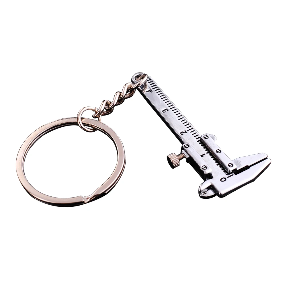 

1 piece Novelty Simulation Model Slide Ruler Movable Vernier Caliper Model Key Chain Keyring keyfob Gift Metal