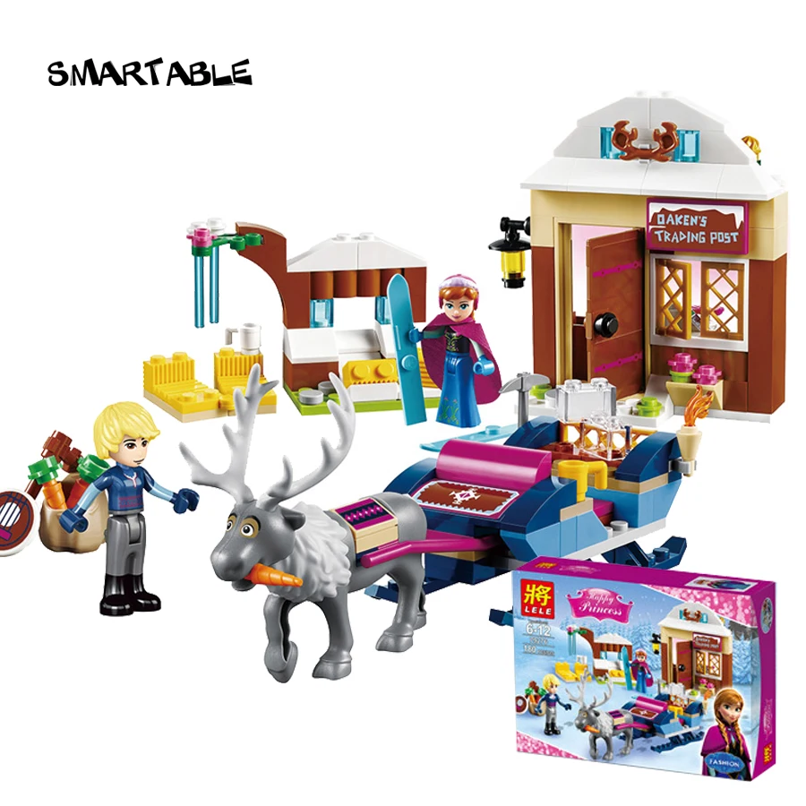 Smartable 208pcs Princess Anna and Kristoff s Sleighfigure Building Block figures font b toys b font