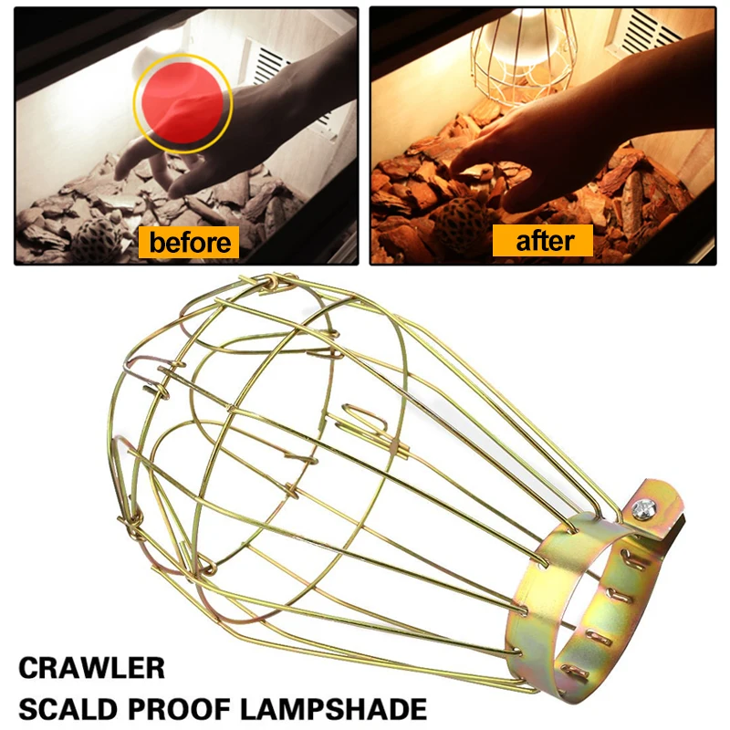 Lamp Shade Reptile Supply Indoor Decoration Anti-Scald Iron 10 * 14cm Safe Removable Home Household Lighting Parts Pets