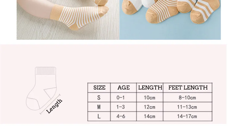 INPEPNOW 5 Pair/lot Baby Boy Striped Socks Soft Cotton Infant Socks Cute Cartoon Pattern Kids Socks Winter For Girl WZ-CZX53