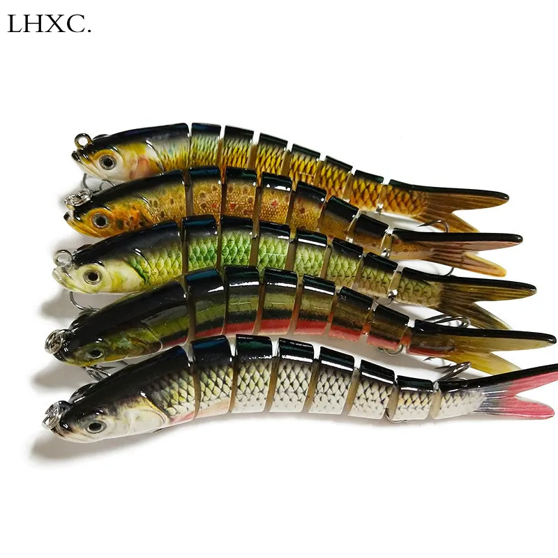 

14cm 25g Wobblers Pike Artificial Hard Bait Fishing Lures Artificial 8 Jointed Sections Trolling Pike Fishing Tools 4#hook