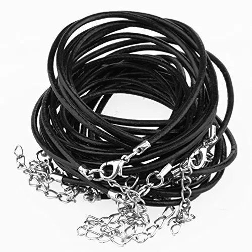 

Black Leather Cord for Jewelry Making DIY Accessories Findings For Neckalce