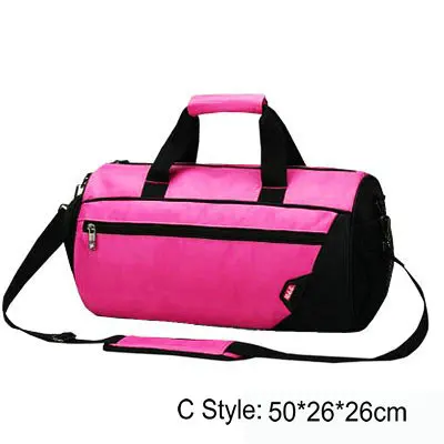 Стиль, сумка для плавания, нейлоновая водонепроницаемая сумка, сухая сумка для мужчин, независимая сумка для обуви, женская сумка на плечо для спортзала, большая сумка для тренировок - Цвет: C Style Rose Red