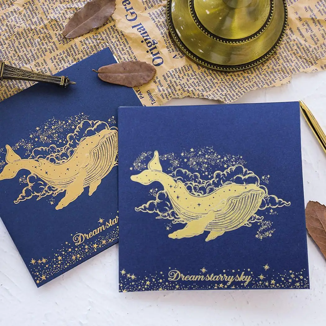 

Christmas Birthday Blue Animal Pattern Greeting Birthday, Square Card Whale