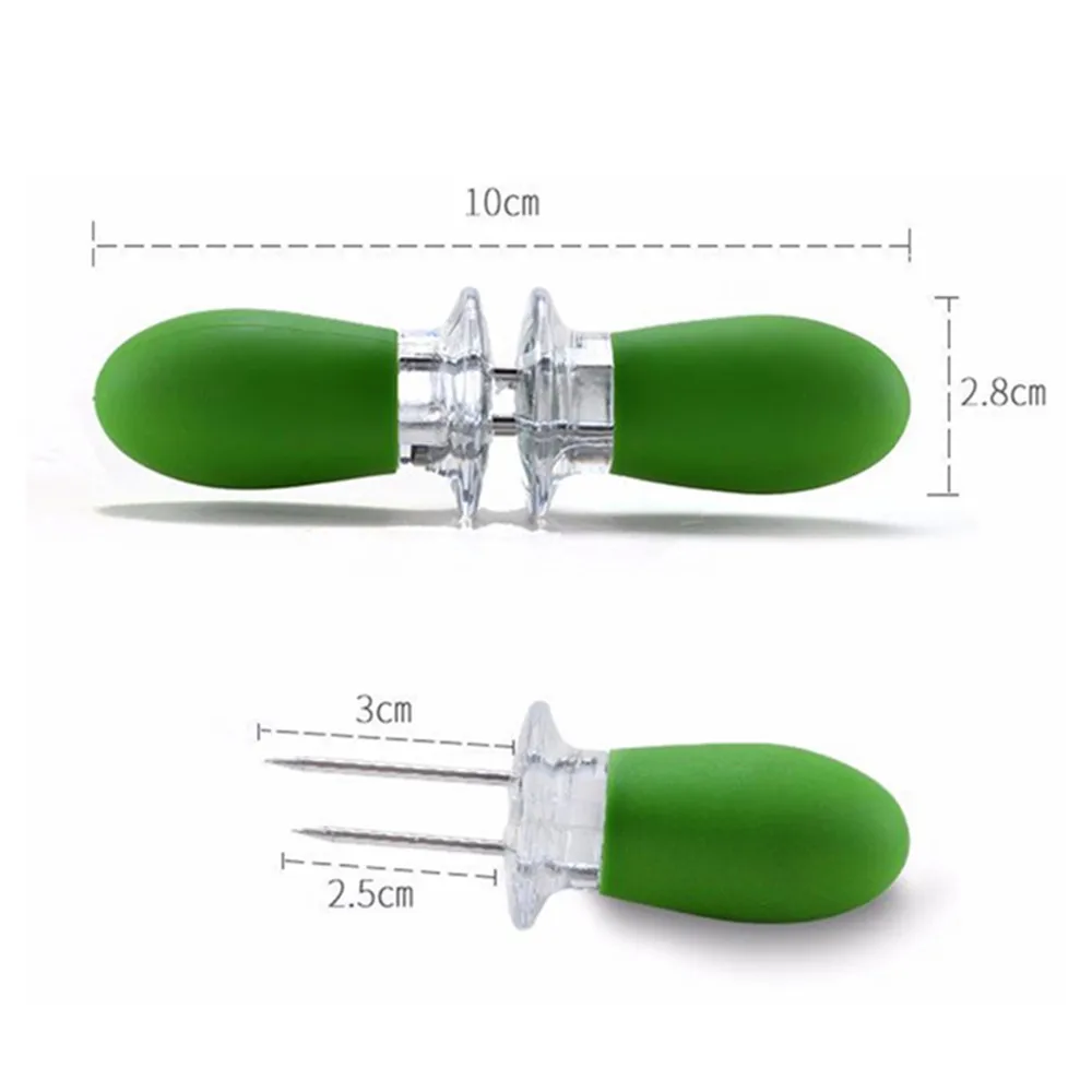 ISHOWTIENDA 1 пара из нержавеющей стали кукурузные принадлежности для барбекю инструменты для гриля барбекю пищевые шампуры кухня, столовая и бар