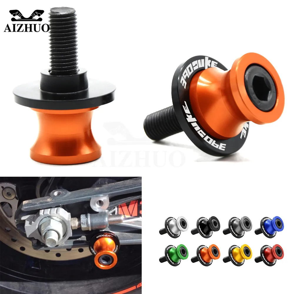 10MM CNC Motorcycle Accessories Swingarm Stand Screws Sliders Spools 390duke Logo For KTM 390 DUKE 390duke 2013 2014 2015