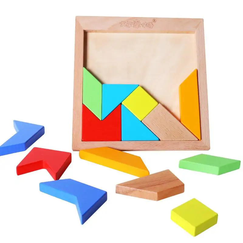 Hobbylan 14 блоков-пазлов Tangram 3D деревянные пазлы-дощечки обучающие игрушки для детей и взрослых, студенческий подарок для обучения мозгу