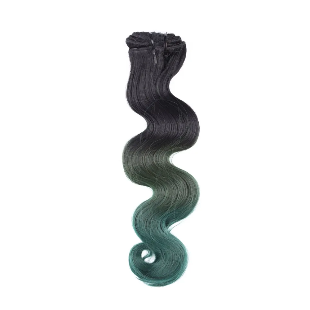 8pieces Lot Heat Resistant Synthetic Full Head Clip In Hair