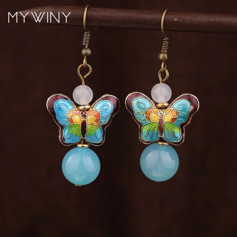 Star Handmade Vintage Cloisonne Butterfly Earrings ,new Original ...