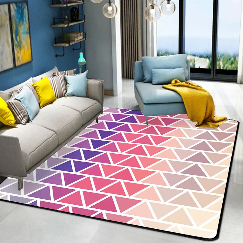 

European Geometric Abstract Carpet Living Room Decoration Floor Mat Coffee Table Mat Polyester Non-slip Design Bedroom Rug